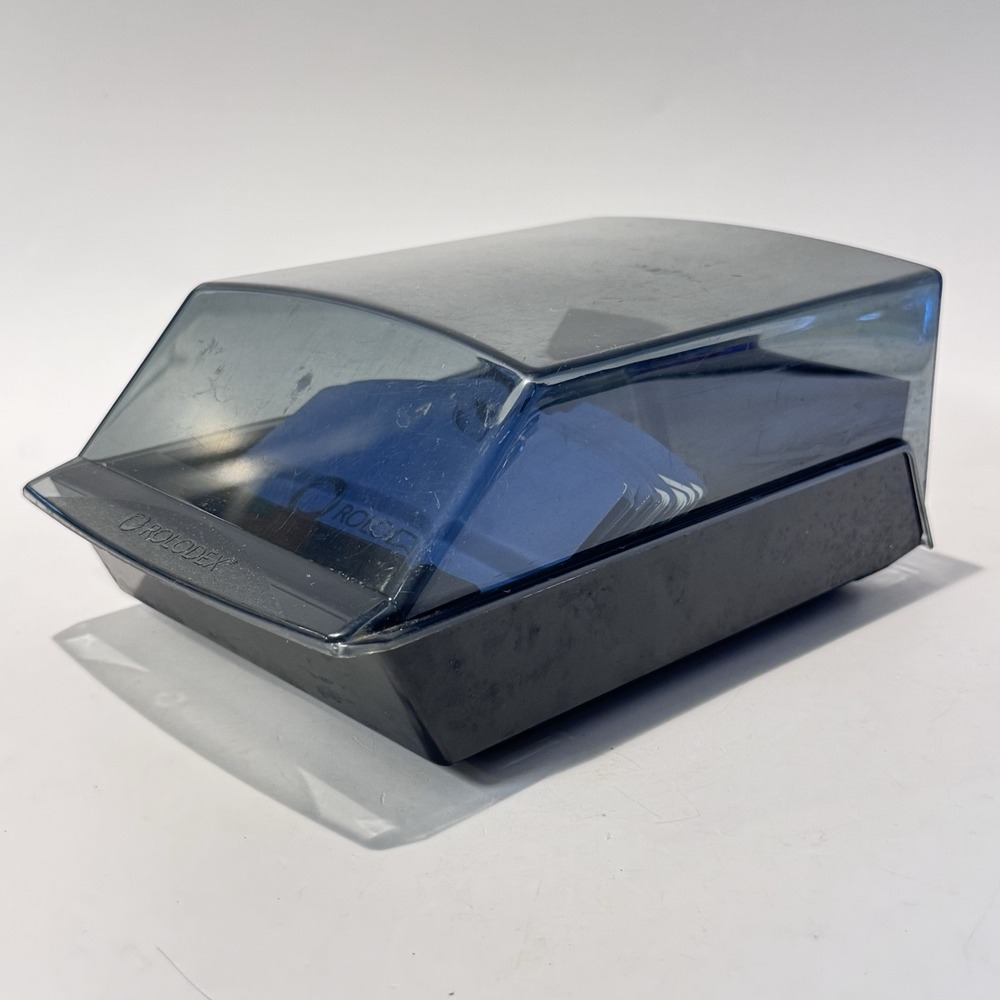 Rolodex‎ by Rubbermaid Amber Brown Clear Plastic Lid w/Cards Office Desk